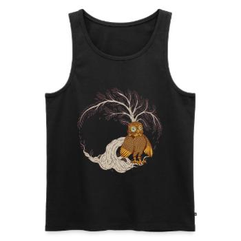 Owl Owls Fairy Tale Child Children Fairy Tale Character - Men's Premium Organic Tank Top - black - Front - AI Model Male 178 light (178cm)
