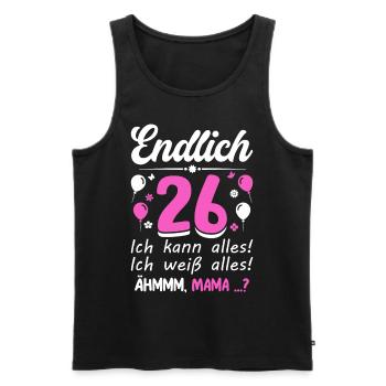 26 Birthday I can do everything I know everything - Men's Premium Organic Tank Top - black - Front - Michal (187cm)