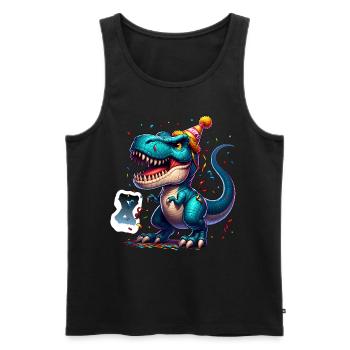 T Rex Dinosaure 8e anniversaire Enfants Anniversaire - Débardeur bio Premium Homme - noir - Devant - AI Model Male 178 light (178cm)