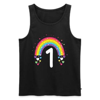 1st Birthday Gift Rainbow Birthday Child - Men's Premium Organic Tank Top - black - Front - Michal (187cm)