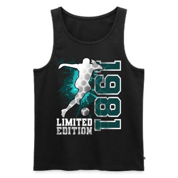 1981 Born Football Limited Edition Birthday - Men's Premium Organic Tank Top - black - Front - Michal (187cm)