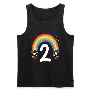 2nd Birthday Gift Rainbow Birthday Girl - Men's Premium Organic Tank Top - black - Front - Michal (187cm)