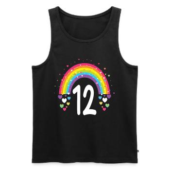 12th Birthday Gift Rainbow Birthday Boy - Men's Premium Organic Tank Top - black - Front - Michal (187cm)