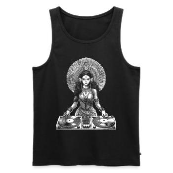 Goa Festival Vibes Shirt: Electronic Dance Music - Men's Premium Organic Tank Top - black - Front - AI Model Male 178 light (178cm)