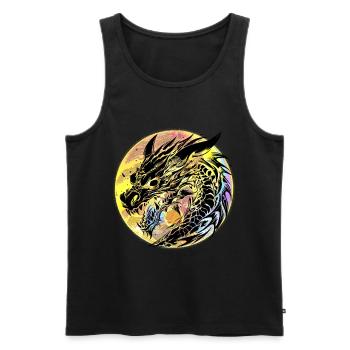 Drachen Drache Fabeltiere Fabelwesen Märchen - Männer Premium Bio Tank Top - Schwarz - Vorne - AI Model Male 178 light (178cm)