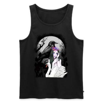 Mystisch Krähe Schwan Märchen Fee Elfe Vögel - Männer Premium Bio Tank Top - Schwarz - Vorne - AI Model Male 178 light (178cm)