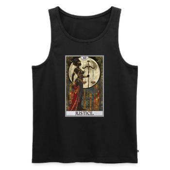 Tarotkarten Tarotkarte Justice Gerechtigkeit - Männer Premium Bio Tank Top - Schwarz - Vorne - Michal (187cm)