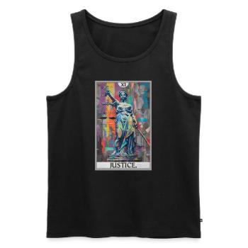 Tarotkarten Tarotkarte Justice Gerechtigkeit - Männer Premium Bio Tank Top - Schwarz - Vorne - Michal (187cm)