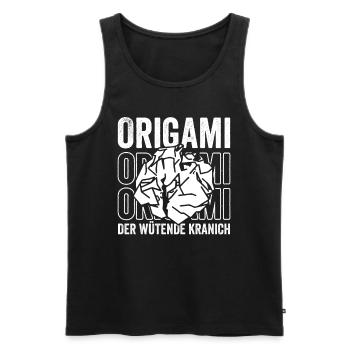 Origami Kranich Vogel Faltkunst - Männer Premium Bio Tank Top - Schwarz - Vorne - Michal (187cm)