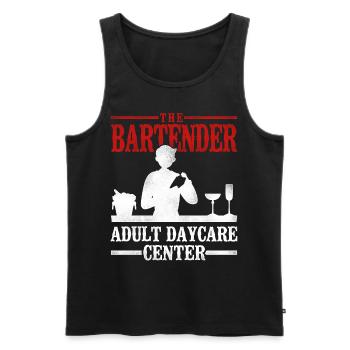 Bartender Mixologist The Bartender - Men's Premium Organic Tank Top - black - Front - Michal (187cm)
