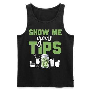 Bartender Mixologist Show Me Your - Men's Premium Organic Tank Top - black - Front - Michal (187cm)
