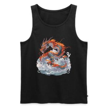 Drache Drachen Fabeltier Märchen - Männer Premium Bio Tank Top - Schwarz - Vorne - AI Model Male 178 light (178cm)
