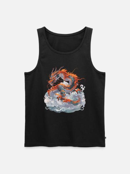 Drache Drachen Fabeltier Märchen - Männer Premium Bio Tank Top - Schwarz