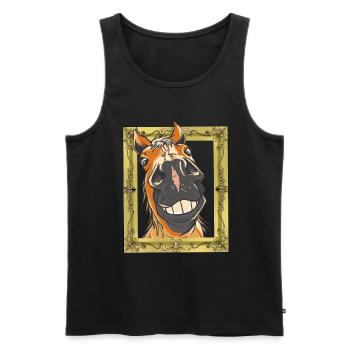 Horse Head Horse Horses - Men's Premium Organic Tank Top - black - Front - Michal (187cm)