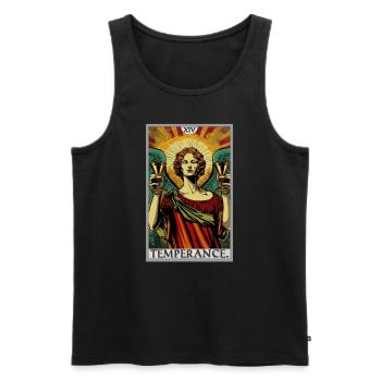 Tarot Card Tarot Card Temperance Temperance - Men's Premium Organic Tank Top - black - Front - AI Model Male 178 light (178cm)