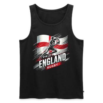 Pride of England Rugby - Men's Premium Organic Tank Top - black - Front - Michal (187cm)
