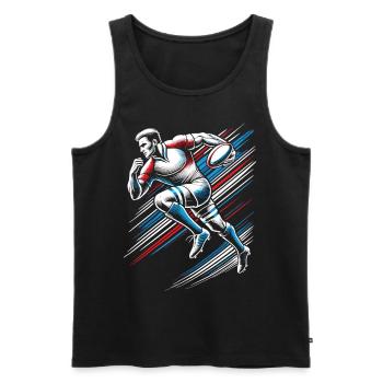 Maillot de fan de rugby - Débardeur bio Premium Homme - noir - Devant - AI Model Male 178 light (178cm)