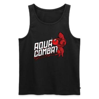 Kampffisch Siamesische Kampffische Aqua Combat - Männer Premium Bio Tank Top - Schwarz - Vorne - AI Model Male 178 light (178cm)
