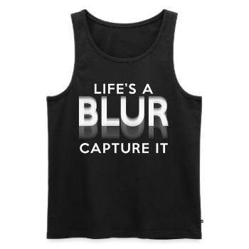 Photographer Photography Life's A Blur Capture It - Men's Premium Organic Tank Top - black - Front - AI Model Male 178 light (178cm)