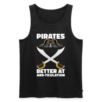 Pirate Skull Buccaneer Pirate Ship - Men's Premium Organic Tank Top - black - Front - AI Model Male 178 light (178cm)