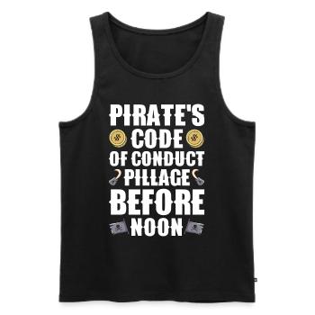 Pirate Skull Buccaneer Pirate Ship - Men's Premium Organic Tank Top - black - Front - AI Model Male 178 light (178cm)