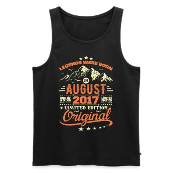 August 2017 Birthday August 2017 Vintage Gift - Men's Premium Organic Tank Top - black - Front - Michal (187cm)