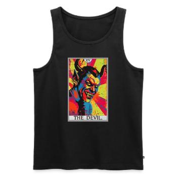 Tarot Cards Tarot Card The Devil The Devil - Men's Premium Organic Tank Top - black - Front - AI Model Male 178 light (178cm)