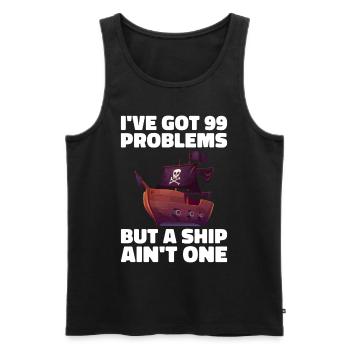 Pirate Skull Buccaneer Pirate Ship - Men's Premium Organic Tank Top - black - Front - AI Model Male 178 light (178cm)