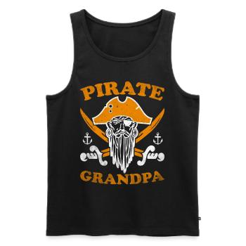 Pirate Skull Buccaneer Pirate Ship - Men's Premium Organic Tank Top - black - Front - AI Model Male 178 light (178cm)