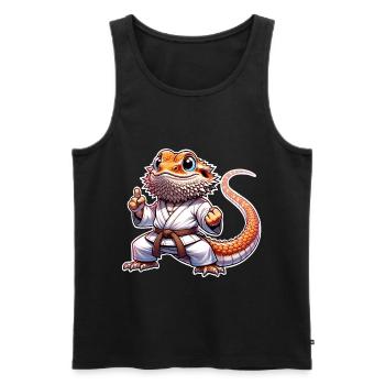 Bearded Dragons Bearded Dragons Karate Samurai - Men's Premium Organic Tank Top - black - Front - AI Model Male 178 light (178cm)