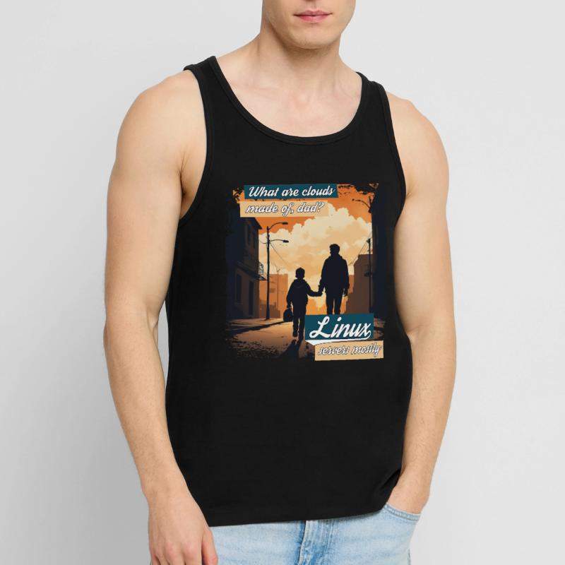 Cloud Wolken Linux Server Admin Nerd Witz Männer Premium Bio Tank Top