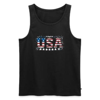 UAS American Pride Stars & Stripes - Men's Premium Organic Tank Top - black - Front - AI Model Male 178 light (178cm)