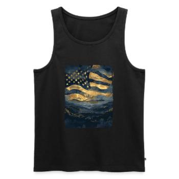 American Flag United States Woods Vintage Retro - Men's Premium Organic Tank Top - black - Front - Michal (187cm)