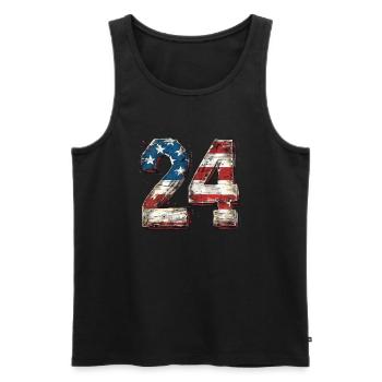 24 USA Amerikanische Flagge Unabhängigkeitstag - Männer Premium Bio Tank Top - Schwarz - Vorne - Michal (187cm)