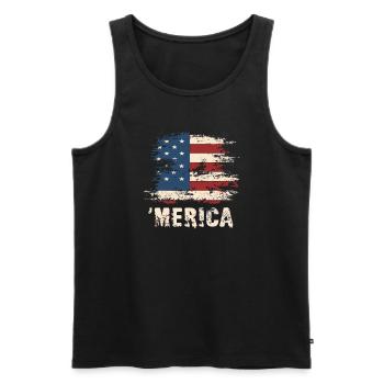 'Merica United States American Independence Day - Men's Premium Organic Tank Top - black - Front - Michal (187cm)