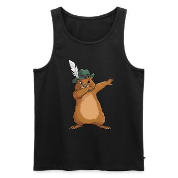 Murmeltier für einen Murmeltier Liebhaber - Männer Premium Bio Tank Top - Schwarz - Vorne - Michal (187cm)