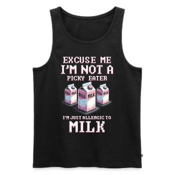 Allergie au lait Je suis juste allergique au lait - Débardeur bio Premium Homme - noir - Devant - Michal (187cm)