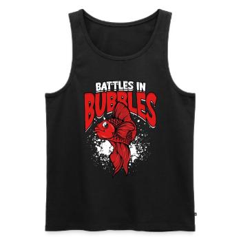 Kampffisch Kampffische Battles In Bubbles - Männer Premium Bio Tank Top - Anthrazit - Vorne - Alexander (188cm)