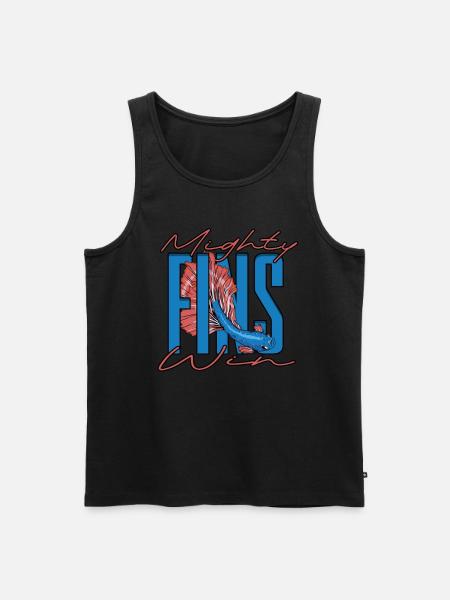 Kampffisch Mighty Fins Win - Männer Premium Bio Tank Top - Schwarz