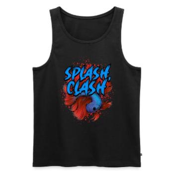 Betta Fish Siamese Betta Fish Splash Clash - Men's Premium Organic Tank Top - black - Front - AI Model Male 178 light (178cm)