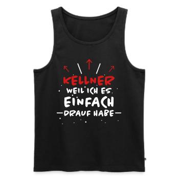 Kellner Spruch Restaurant Lustige Kellner Geschenk - Männer Premium Bio Tank Top - Schwarz - Vorne - Michal (187cm)