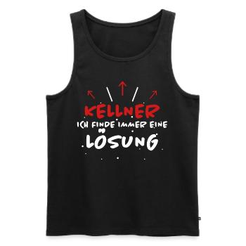 Kellner Spruch Restaurant Lustige Kellner Geschenk - Männer Premium Bio Tank Top - Schwarz - Vorne - Michal (187cm)