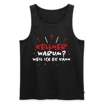 Kellner Spruch Restaurant Lustige Kellner Geschenk - Männer Premium Bio Tank Top - Schwarz - Vorne - Michal (187cm)