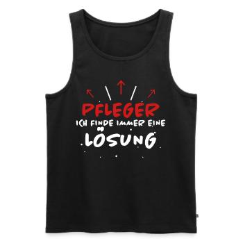 Pfleger Spruch Pflegekraft Lustig Pfleger Geschenk - Männer Premium Bio Tank Top - Schwarz - Vorne - Michal (187cm)