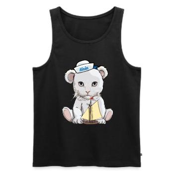 Cats, Teddy, Sailor, Maritime, Sailing Ship, Cat - Men's Premium Organic Tank Top - black - Front - AI Model Male 178 light (178cm)