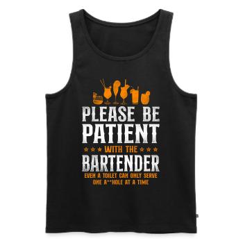 Bartender Mixologist Please Be - Men's Premium Organic Tank Top - black - Front - Michal (187cm)