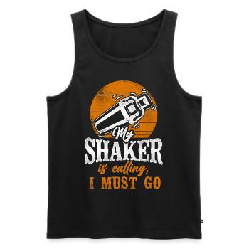 Bartender Mixologist My Shaker Is - Men's Premium Organic Tank Top - black - Front - Michal (187cm)