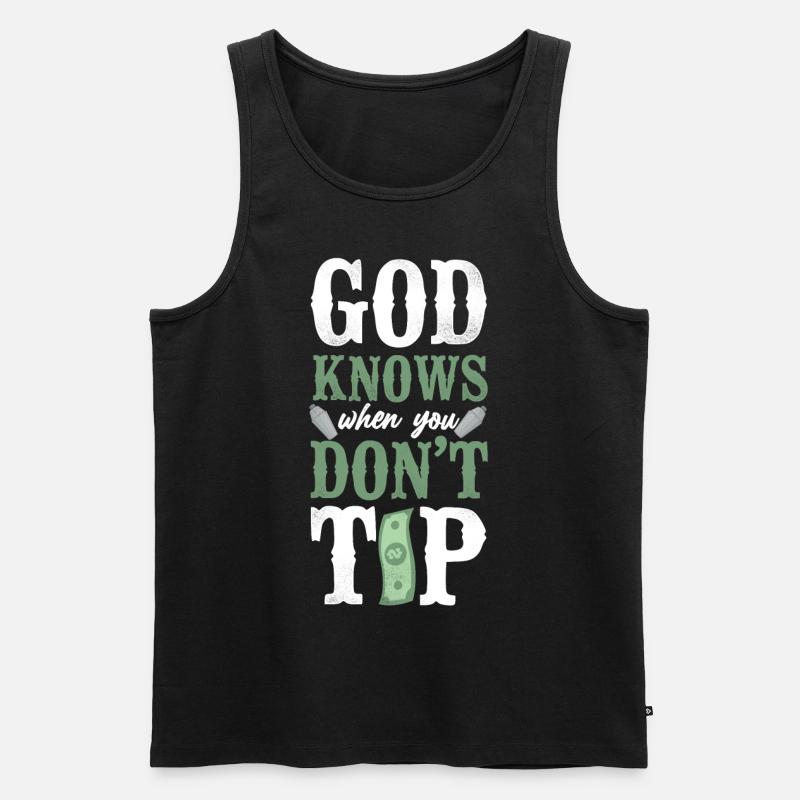 Bartender Mixologist God Knows - Männer Premium Bio Tank Top - Schwarz
