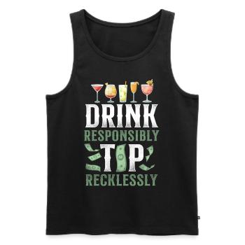 Bartender Mixologist Drink - Men's Premium Organic Tank Top - black - Front - Michal (187cm)