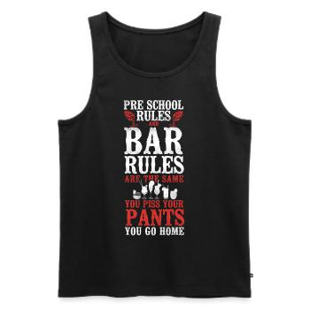 Barman Mixologue Préscolaire - Débardeur bio Premium Homme - noir - Devant - AI Model Male 178 light (178cm)